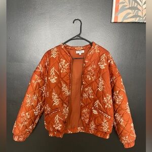Cute quilted floral rust jacket